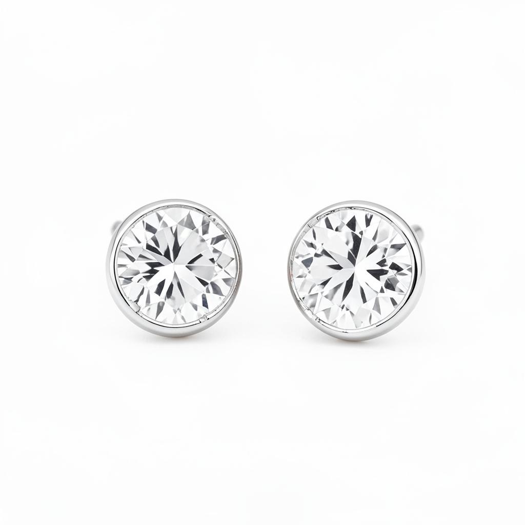 Diamond Stud Earrings — White gold · brilliant cut