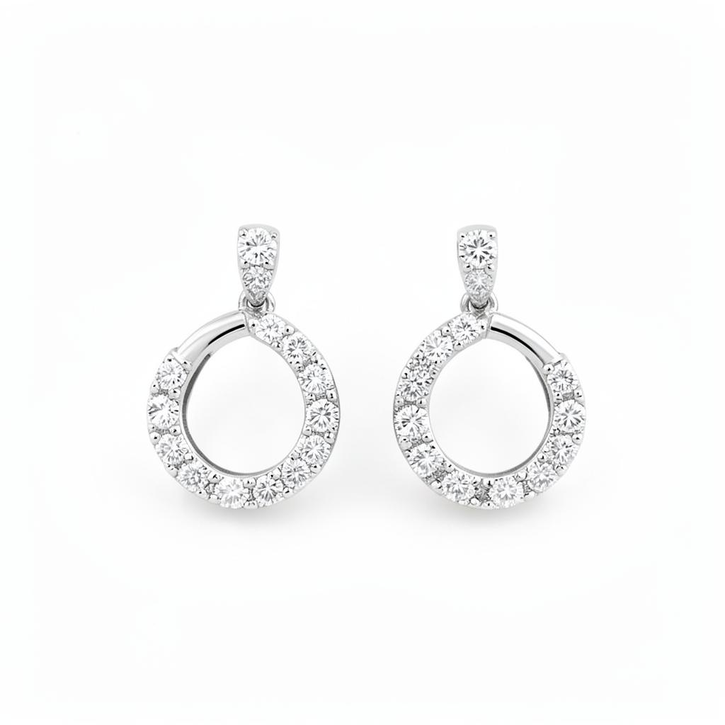 Diamond Halo Drops — White gold · diamond set