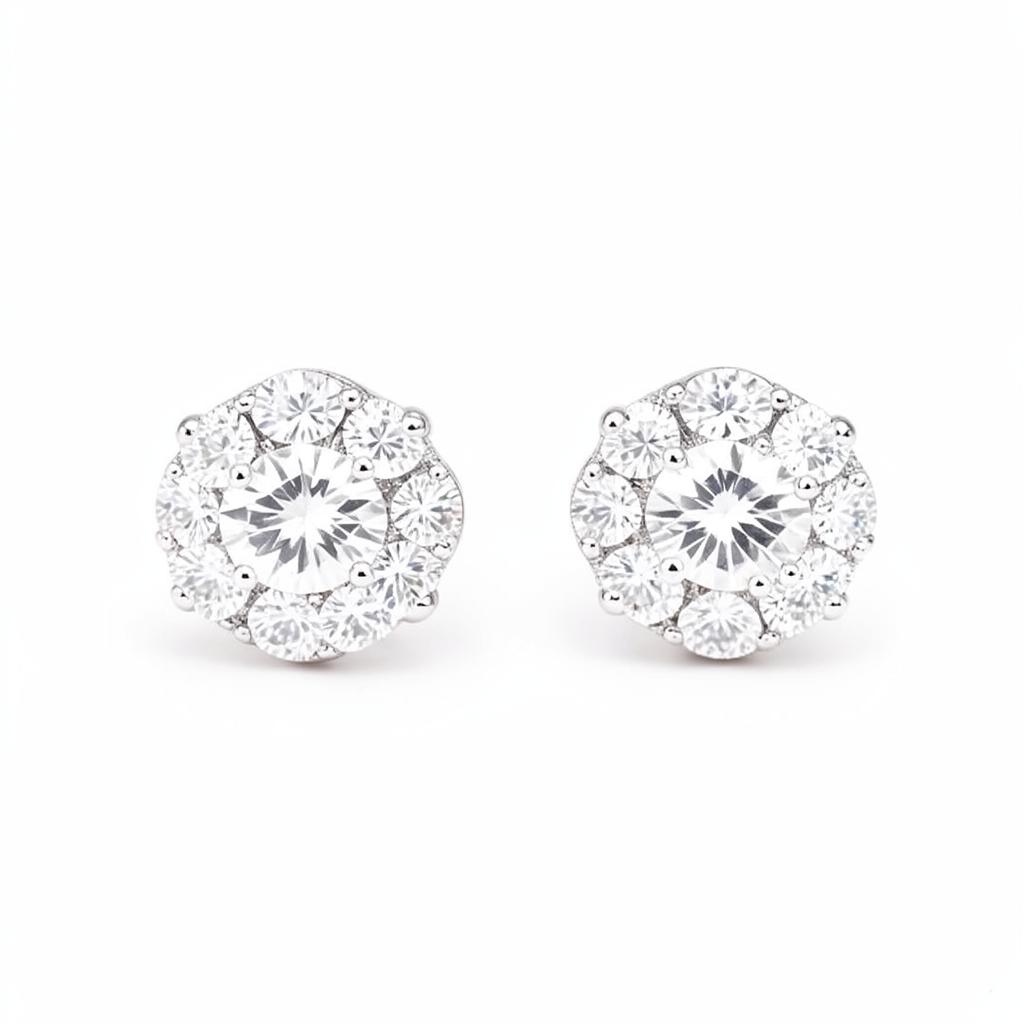 Iced Cluster Studs — Fully diamond set