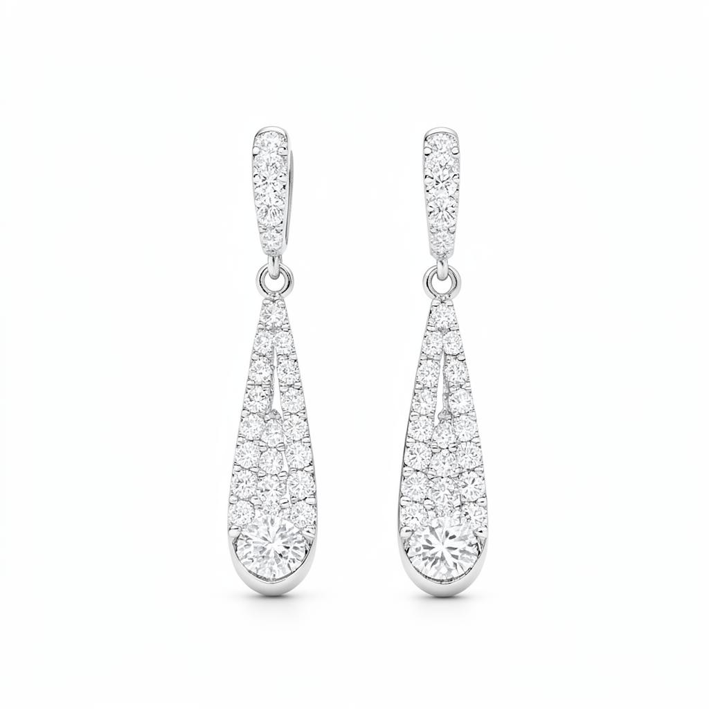 Diamond Tennis Drops — White gold · diamond set