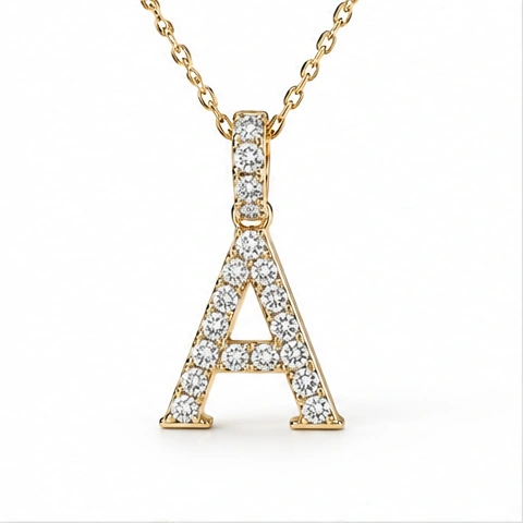 Diamond Initial Pendant — Personalised initial