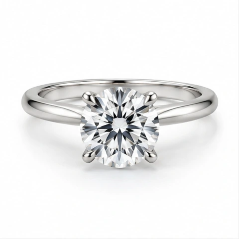 Round Solitaire Ring — Platinum · round brilliant