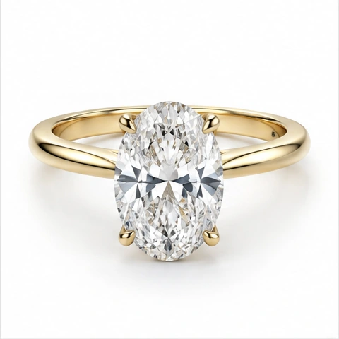 Oval Solitaire Ring — 18ct yellow gold