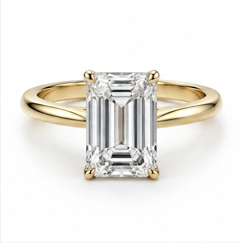 Emerald Cut Ring — 18ct yellow gold