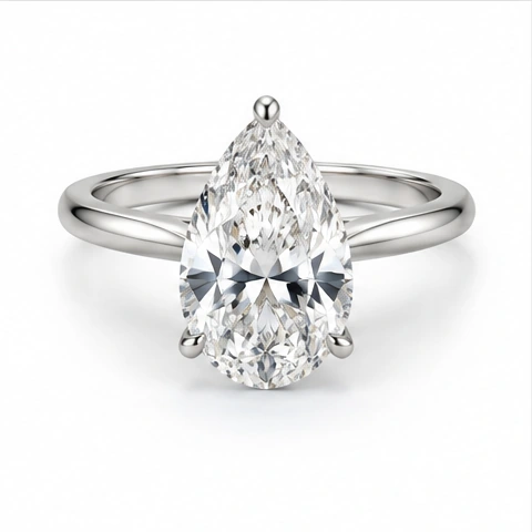Pear Cut Solitaire — Platinum · pear cut