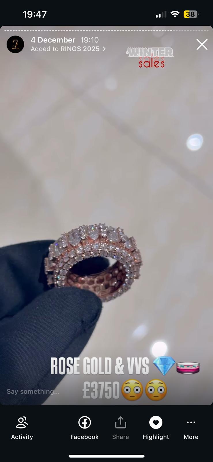 Rose Gold VVS Ring